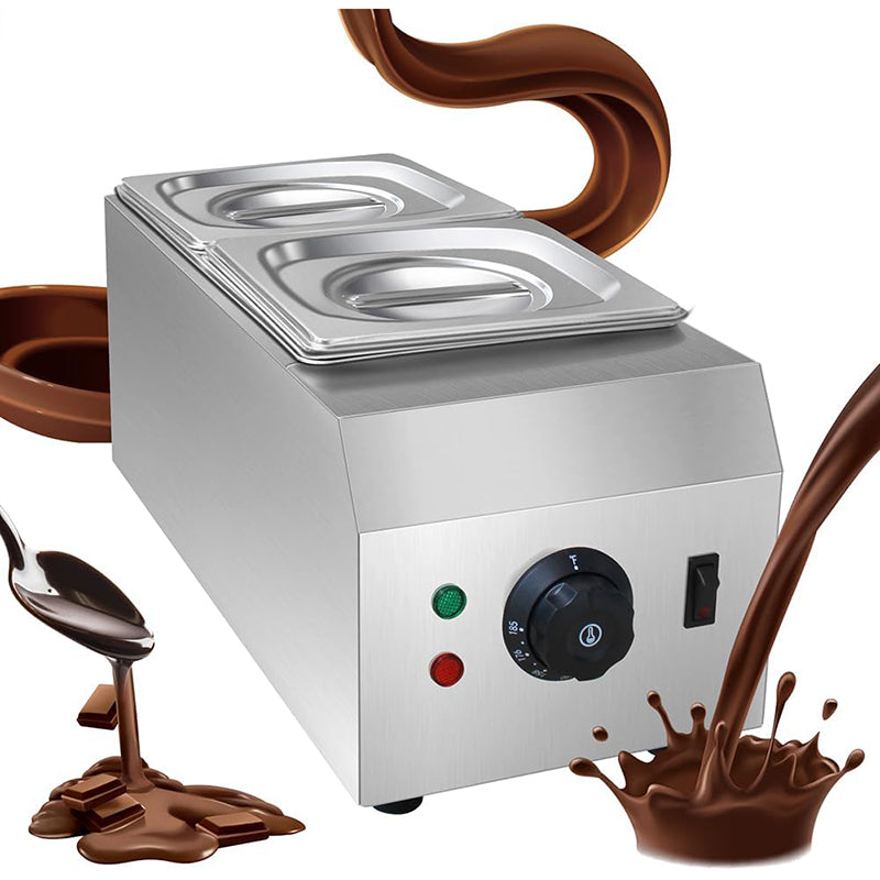 Commercial Chocolate Melting Pot 2 Tanks Chocolate Tempering Machine Warmer For Chocolate Milk Chocolate Melter Warmer Machine Professional Kitchen