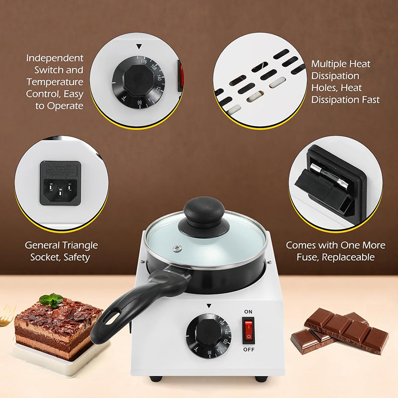40W Chocolate Warmer Chocolate Tempering Machine Chocolate Melting Pot Chocolate Melter Pot for Home, Electric Melting Pot