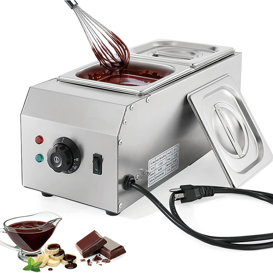 Chocolate Melting Commercial Tempering Machine, 2 Tanks 9lbs Stainless Steel Chocolate Melter Pots For Chocolate/Milk/Cream Melting