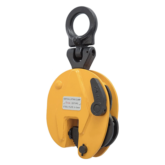 1T Vertical Plate Clamp 2200LBS Plate Clamp Jaw Opening up to 0.6'' Steel Plate Lifting Clamp for Vertical Lifting and Transporting Yellow