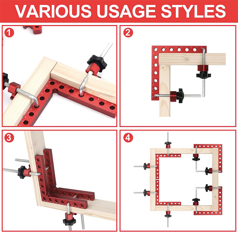 4 Pack 90 Degree Corner Clamp for Woodworking,5.5" x 5.5"Aluminum Alloy Positioning Clamping Squares for Picture Frames