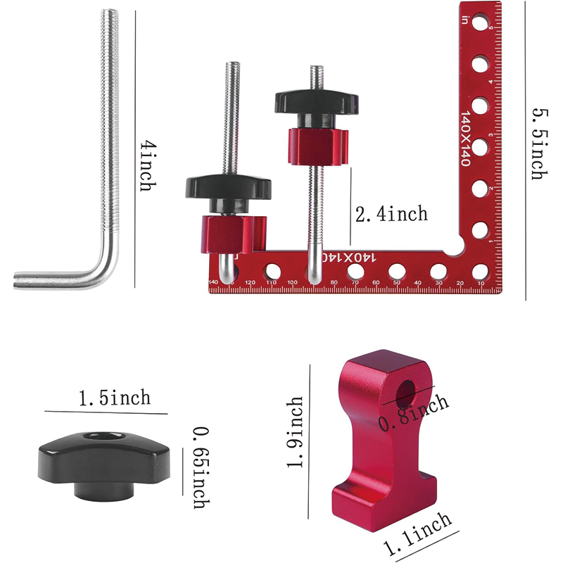 90 Degree Corner Clamps for Woodworking ,  5.5" x 5.5"(14 x 14cm) Aluminum Alloy Right Angle square Tool  (2 Pack)