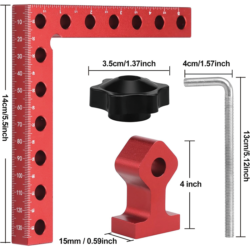 4 Pack 90 Degree Corner Clamp for Woodworking,5.5" x 5.5"Aluminum Alloy Positioning Clamping Squares for Picture Frames