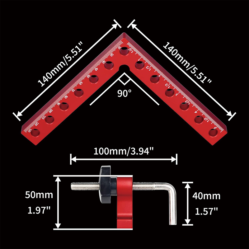 4 Pack 90 Degree Positioning Squares, 5.5" x 5.5"  Positioning Squares Right Angle Clamps for Picture Frames, Boxes, Cabinets or Drawers