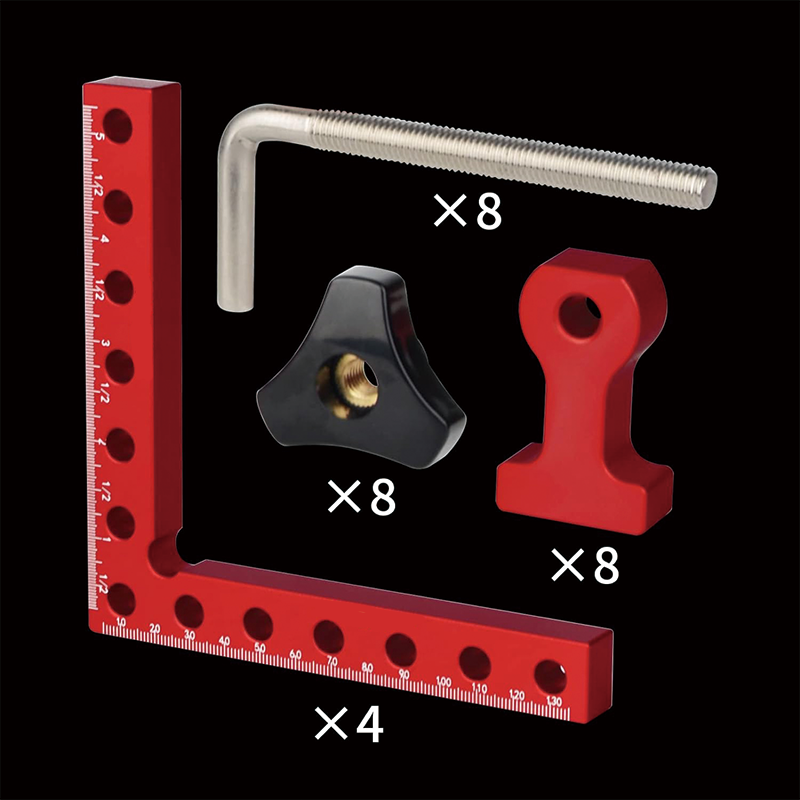 4 Pack 90 Degree Positioning Squares, 5.5" x 5.5"  Positioning Squares Right Angle Clamps for Picture Frames, Boxes, Cabinets or Drawers