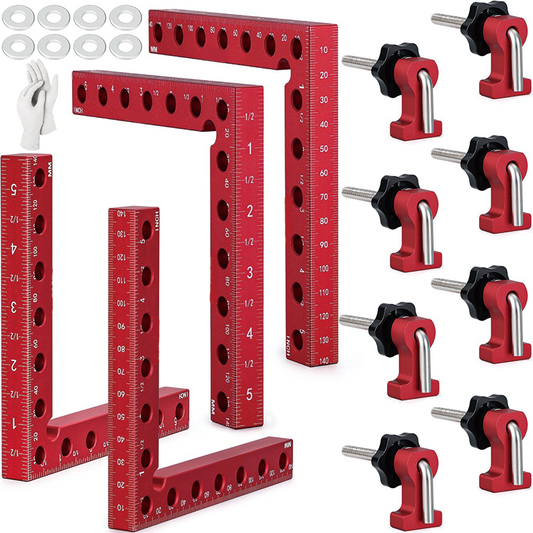 90 Degree Corner Clamps for Woodworking , 5.5"x 5.5" Right Angle Clamps Aluminum Wood Working Clamps Sets , 4 Pack