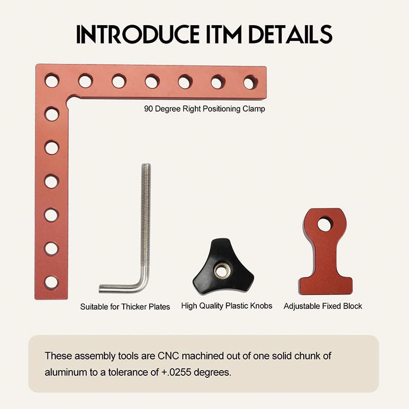 90 Degree Positioning Squares,  Cabinet Clamp, 5.5" x 5.5" Aluminum Alloy Right Angle square Tool, Corner Clamps for Woodworking Tools