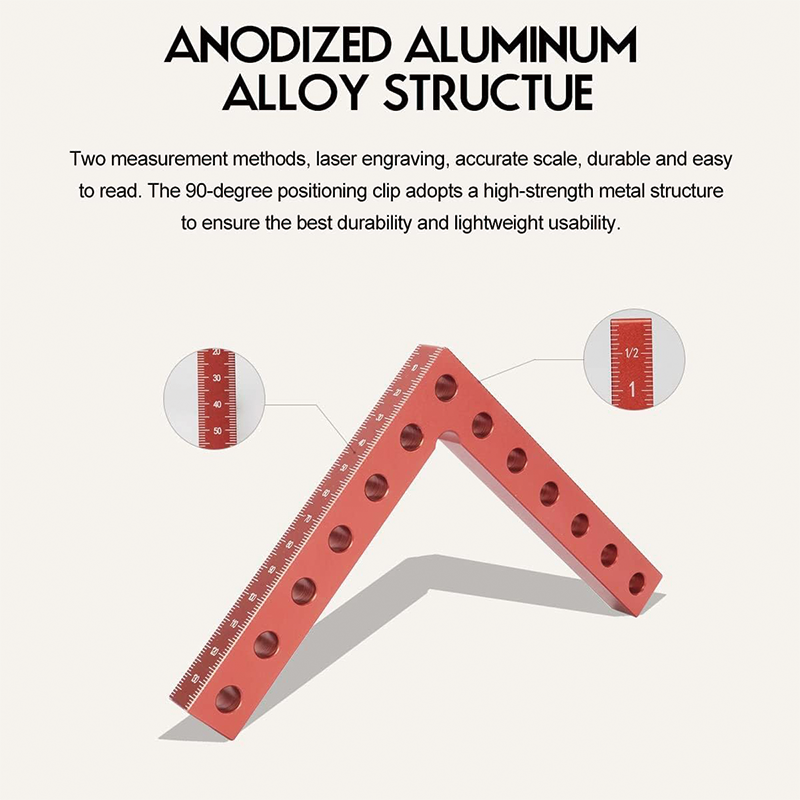 90 Degree Positioning Squares,  Cabinet Clamp, 5.5" x 5.5" Aluminum Alloy Right Angle square Tool, Corner Clamps for Woodworking Tools