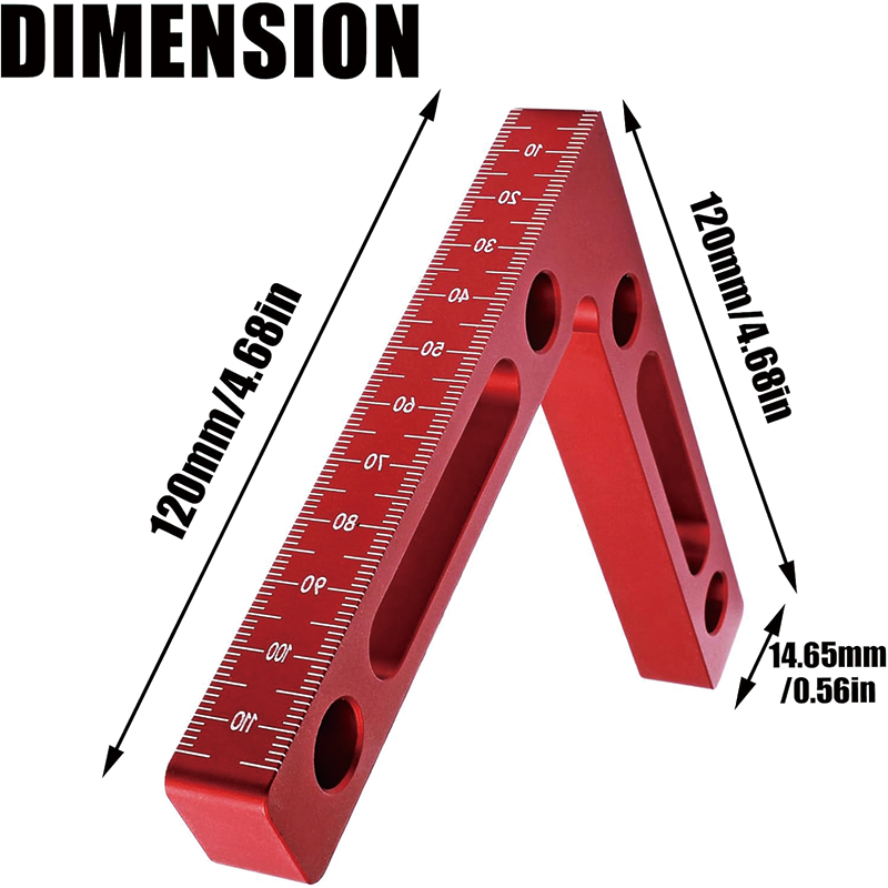 90 Degree Positioning Squares, 4.7" x 4.7" Aluminium Alloy Right Angle Corner Clamps Woodworking Tool ,4 Pack