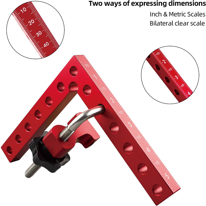 4 Pack 90 Degree Clamps for Woodworking , 5.5"x 5.5"Aluminum Positioning Squares for Picture Frame,Cabinets,Drawers