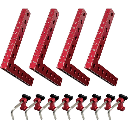 4 Pack 90 Degree Positioning Squares , 5.5" Aluminum Alloy Woodworking Carpenter Corner Clamping Tool ,for Picture Frame Box Cabinets Drawers