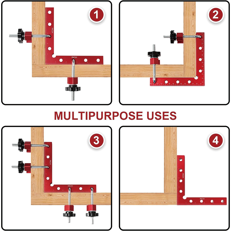 90 Degree Right Angle Clamps Positioning Squares , 5.5"x5.5" Aluminum Alloy Carpenter Corner Clamps, Clamping Square