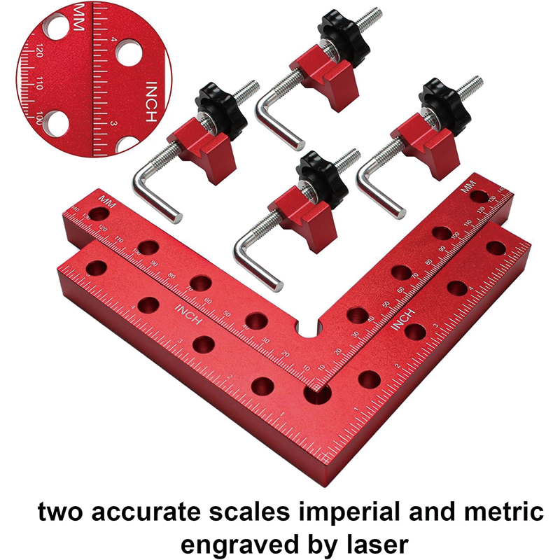 90 Degree Right Angle Clamps Positioning Squares , 5.5"x5.5" Aluminum Alloy Carpenter Corner Clamps, Clamping Square