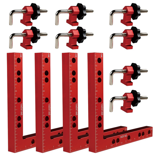 90 Degree Clamping Squares , 6.3" x 6.3" Aluminum Alloy Woodpeckers Tool for Picture Frame Box Cabinets