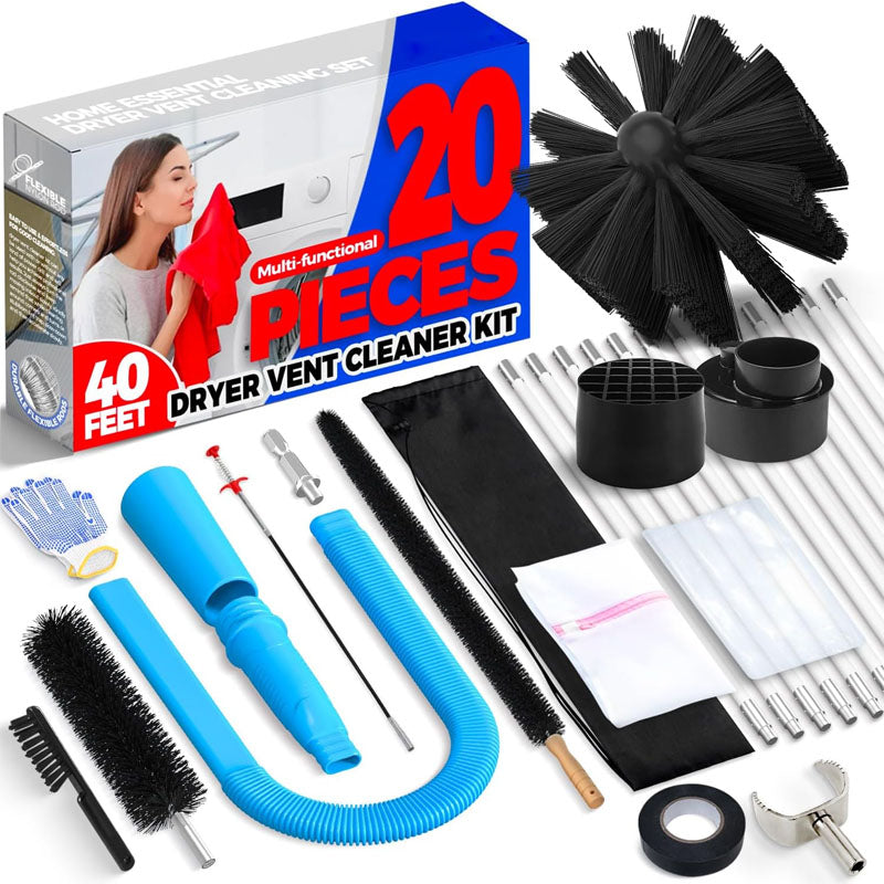 20 Pieces 40 FEET Or 30 FEET Dryer Vent Cleaning Brushes Kit Dryer Vent Cleaner Kit Dryer Cleaning Tool Include Dryer Vent Brush