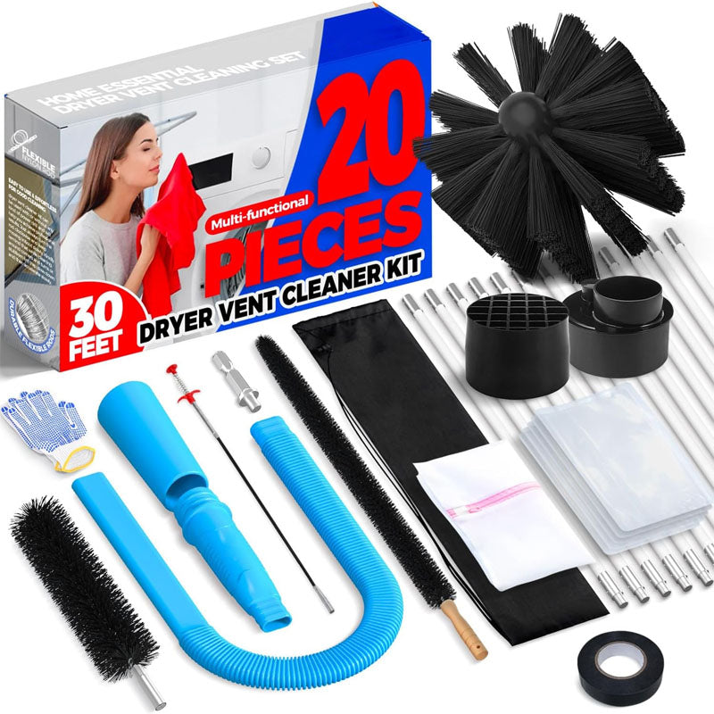 20 Pieces 40 FEET Or 30 FEET Dryer Vent Cleaning Brushes Kit Dryer Vent Cleaner Kit Dryer Cleaning Tool Include Dryer Vent Brush