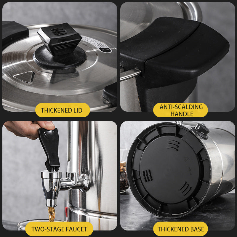 Stainless Steel Electric Kettle Warmer Kitchen Appliance Metal Water Boiler Tea Bucket Coffee Urn
