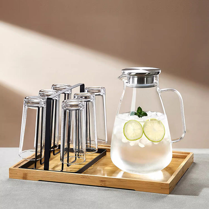 1800ML Glass Cold Kettle, Heat-Resistant Glass Cup, Flower Teapot, Juice Pot