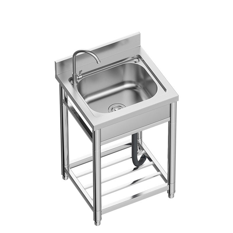 Small Stainless Steel Sink Vegetable Basin, Thickened Dishwashing Basin, Household And Commercial Simple Floor-Standing Integrated