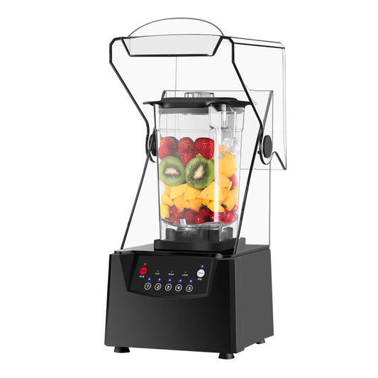 Commercial Blender Juicer With Hood Smart Smoothie Machine With Lid Crushed Ice Soundproof Food Processor