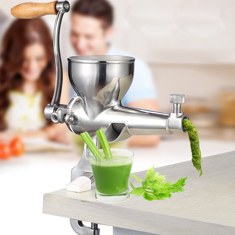 Household Stainless Steel Manual Wheatgrass Juicer, Hand-Cranked Fruit Juicer, Juicer Residue And Juice Separation
