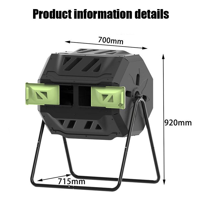 Fermentation Box Compost Barrel, Outdoor Household Organic Fertilizer Kitchen Waste Barrel