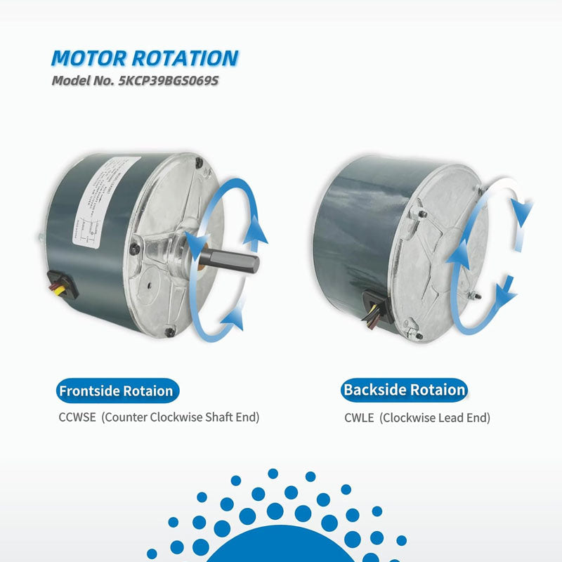 Condenser Fan Motor 1/4HP 1100RPM 48Frame 208-230V 5KCP39EGS070S GE3905 5KCP39EGY823S HC39GE237 HC39GE236 HC39GE234A 6DLL0