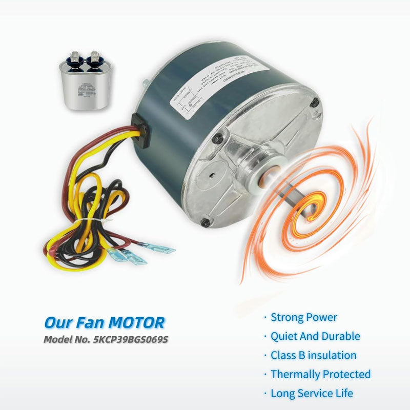 Condenser Fan Motor 1/4HP 1100RPM 48Frame 208-230V 5KCP39EGS070S GE3905 5KCP39EGY823S HC39GE237 HC39GE236 HC39GE234A 6DLL0