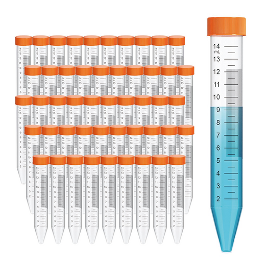 50Pcs Conical Centrifuge Tubes, 15mL Sterile Polypropylene Test Tubes Sterile Polypropylene Test Tubes, Leak-Proof Screw Caps