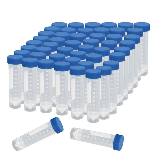 50ml Conical Centrifuge Tubes, Plastic Centrifuge Tubes with Screw Cap, Polypropylene Conical Tubes with Cap, Graduated Marks (50 Pack)