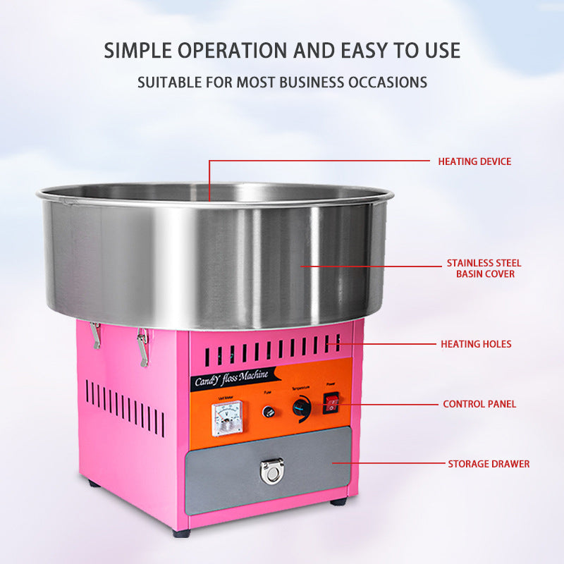 Commercial Stall Fully Automatic Drawing Cotton Candy Machine Electric Fancy Cotton Candy Making Machine