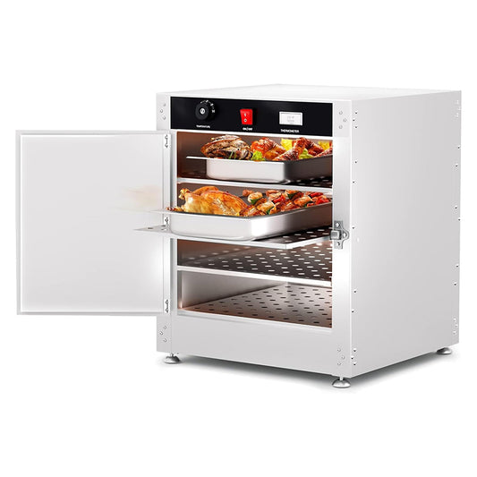 Portable 4-Tier Commercial Hot Box Food Warmer Cabinet Insulated Warming Cabinets Food Pan Carrier with Water Tray Ideal for Storing Pizza, Chicken, Restaurant