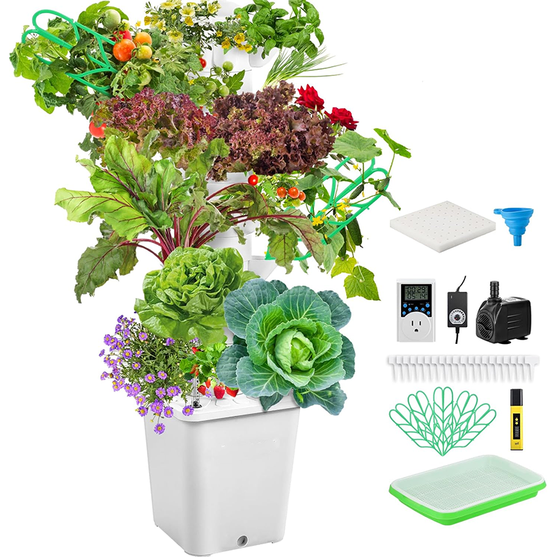 Hydroponic Grow System Tower Indoor Garden Vertical Garden Planter, 35 Plants Hydroponic Grow System, Indoor Smart Garden Kit