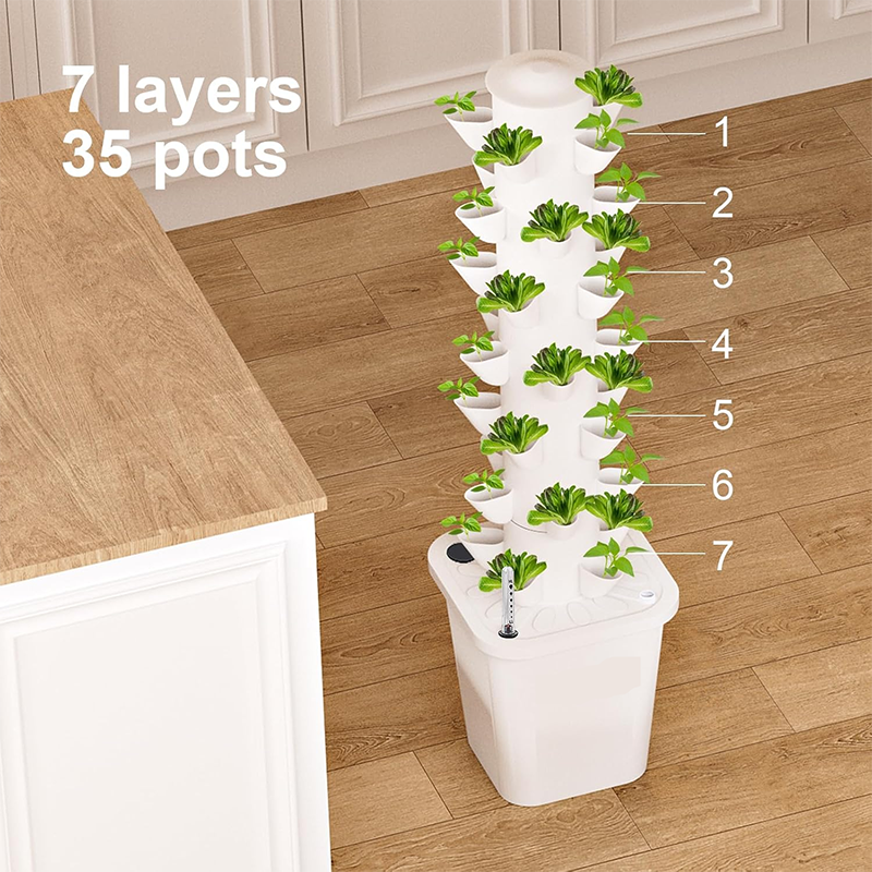 Hydroponic Grow System Tower Indoor Garden Vertical Garden Planter, 35 Plants Hydroponic Grow System, Indoor Smart Garden Kit