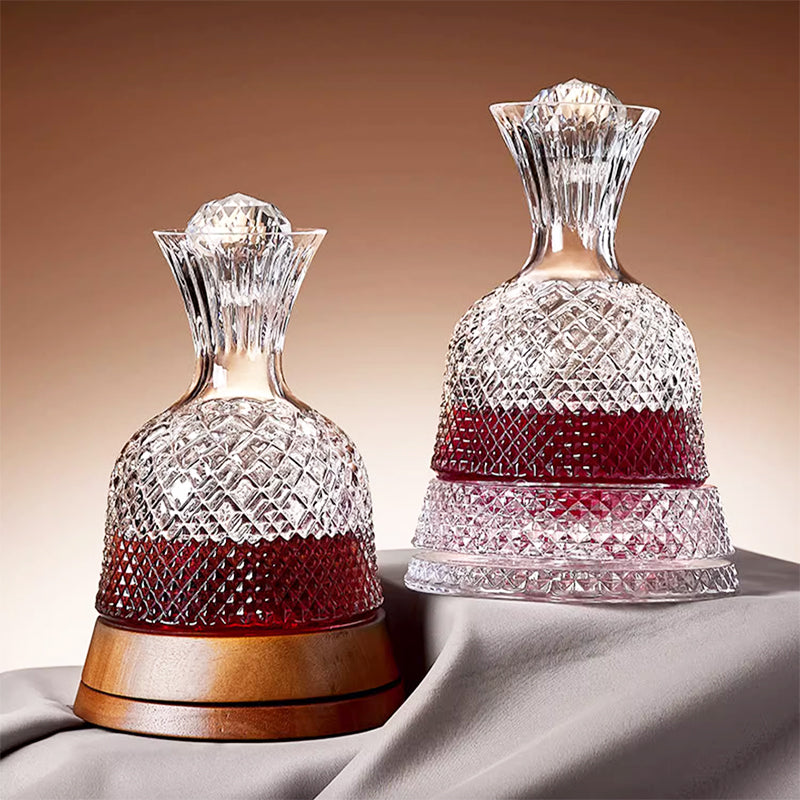 High-End Light Luxury Red Wine Glass Set Rotating Decanter Crystal Glass High-Foot Cup Home Wine Glass Wine Set