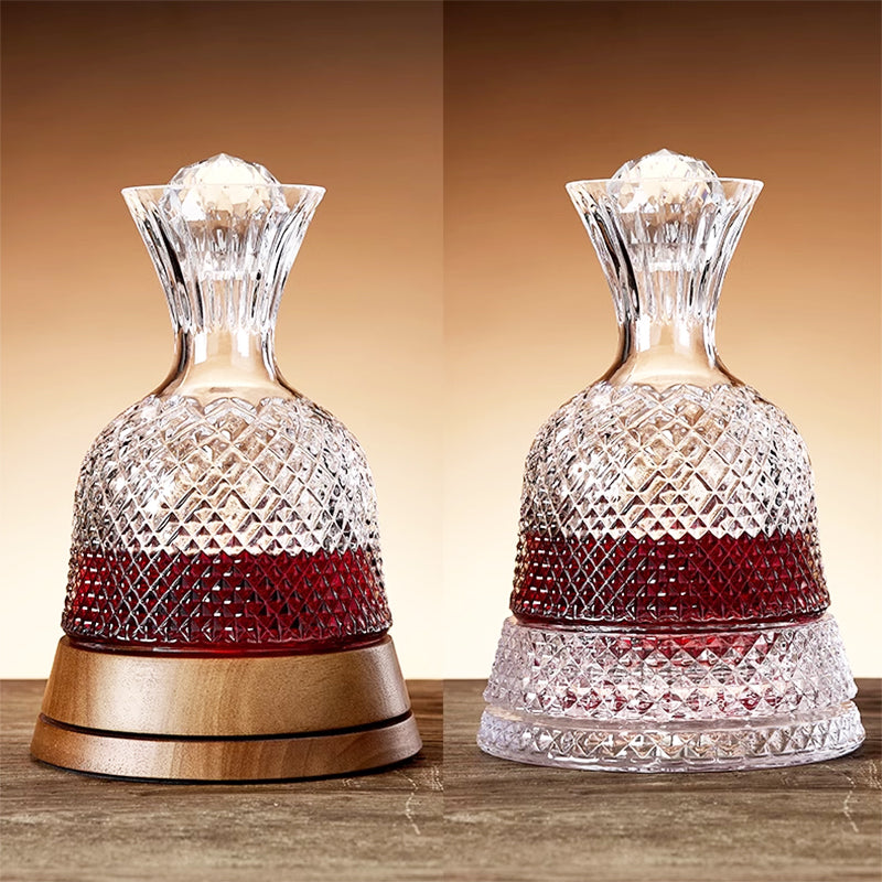High-End Light Luxury Red Wine Glass Set Rotating Decanter Crystal Glass High-Foot Cup Home Wine Glass Wine Set
