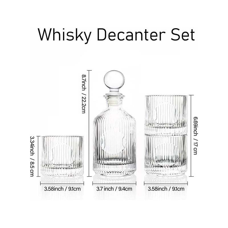18oz Whiskey Liquor Wine Decanter Set Include(1decanter+2glasses) for Bar Home Restaurant Kitchen Bathroom
