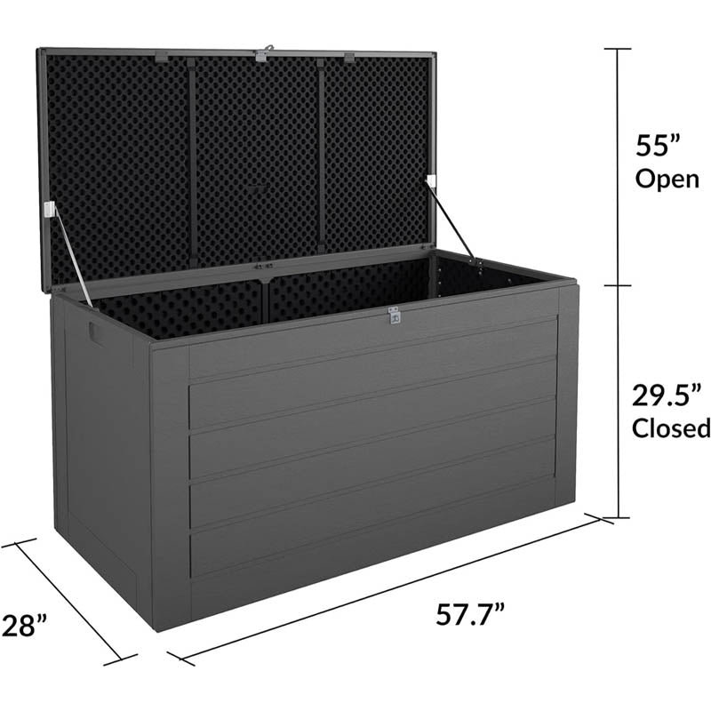 Deck Box Outdoor Patio Deck Storage Box 180 Gallons Waterproof with UV-protected with lockable