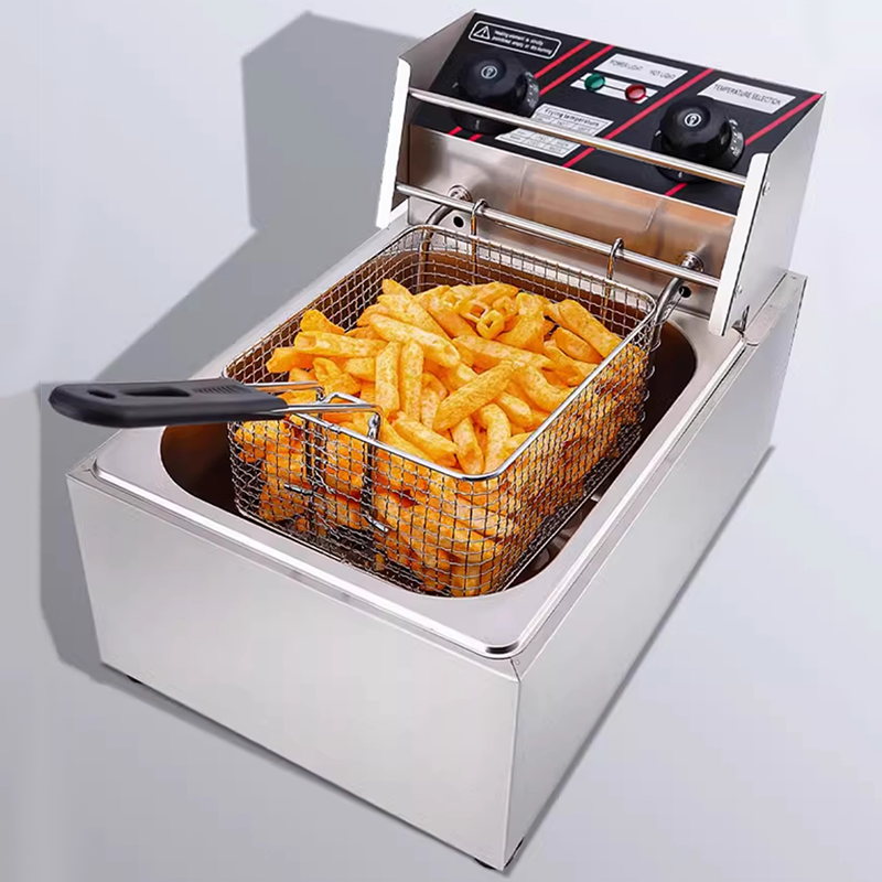 2500W Timed Commercial Deep Fryers Thickened Commercial Fryer Electric Fryer Single Cylinder Large Capacity Fried Chicken Potato Fritters Special Machine Equipment Timed Electric Fryer