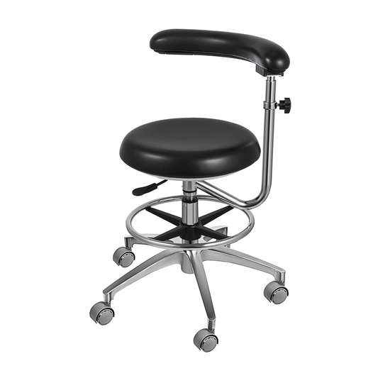 Dental Assistant Stool,Medical Dental Stool Dentist Chair with 360 Degree Rotation Armrest, PU Leather Assistant Stool Chair,Height Adjustable Doctor Chair