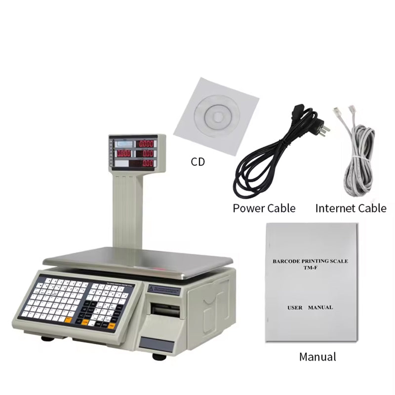 Supermarket Label Weighing Scale Digital Weighing Scale Barcode With Led Display Electronic Weighing Is a Barcode Printing Cashing Scale For Retail