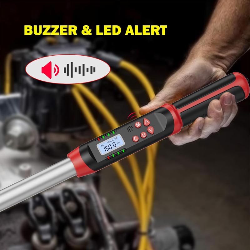 Digital Torque Wrench Set 2Pcs 3/8" (3.1-62.7Ft.lb/4.2-85Nm) & 1/2" (14.7-295Ft.lb/20-400Nm) with Buzzer, LED Indicator