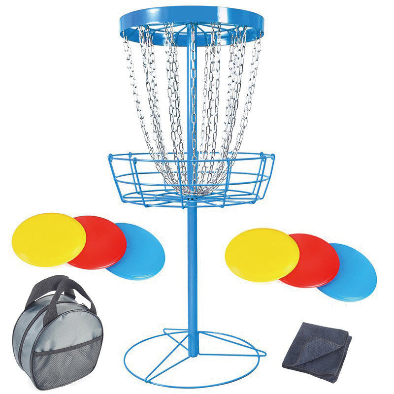 Disc Golf Basket, 24-Chains Portable Disc Golf Target Hole, Heavy Duty Steel Practice Disc Golf Basket Stand Equipment, Indoor & Outdoor Pro Golf Basket Set with 6 Discs