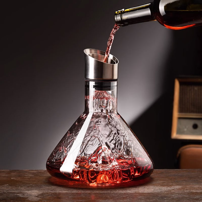 Crystal Waterfall Red Wine Decanter Household High-End Iceberg Quick Wine Dispenser Bottle Iceberg Decanter 1500ml