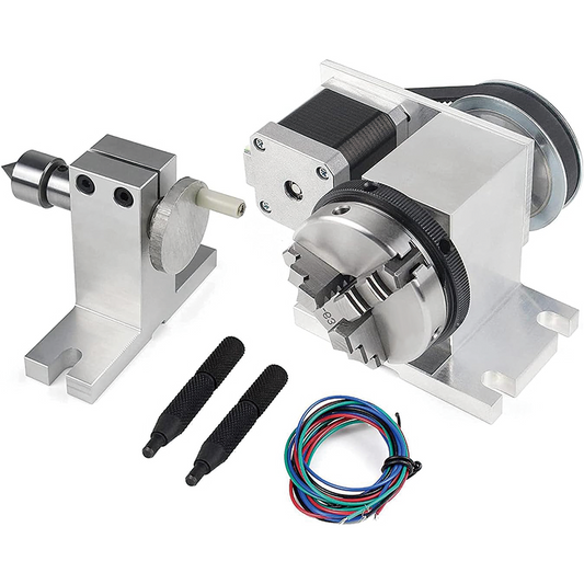 CNC Milling Machine Rotational Axis 3 Jaw Chuck Dividing Head,w/ Nema17 stepper motor for CNC Engraving