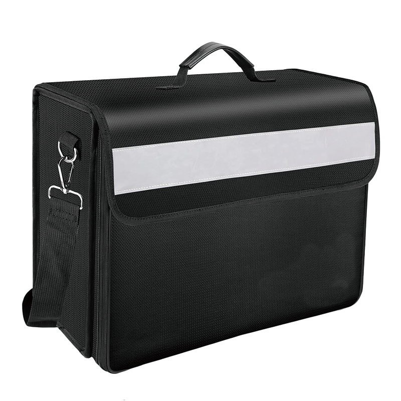 Fireproof Document Box with Multiple Pockets, 5200°F 17”x12.5”x7.2” Large  Fireproof Waterproof Bag for Valuables