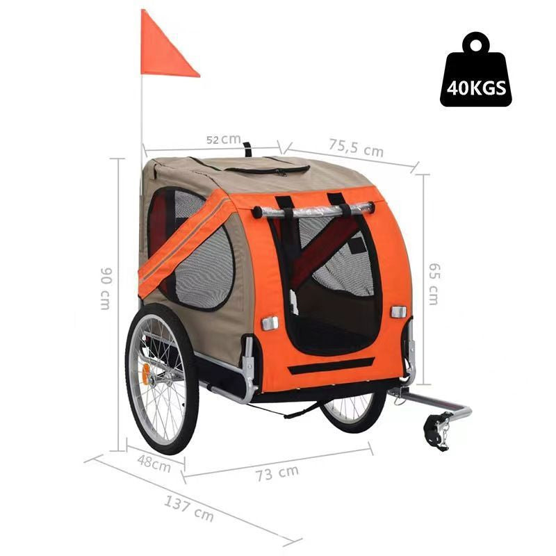 Large Pet Bike Trailer Cat Dog Stroller Folding Outdoor Riding Travel Trailer Loading 40kgs Dog Pet Bike Trailers