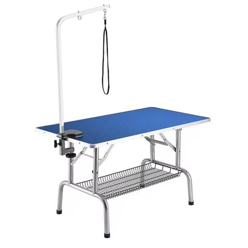 43” Heavy Duty Pet Dog Grooming Table Professional Foldable Dog Trimming Table With Adjustable Arm Noose & Mesh Tray