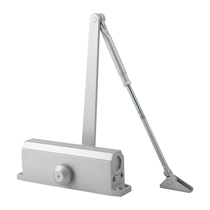 Door Closer Adjustable size automatic Door Closer Door Closer for 55~143 Lbs Easy Install, Silver