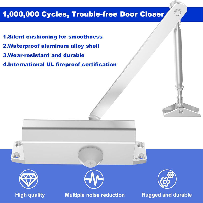 Door Closer Automatic Door Closer Commercial or Residential Use  Door Weights 55~99 Lb Aluminum